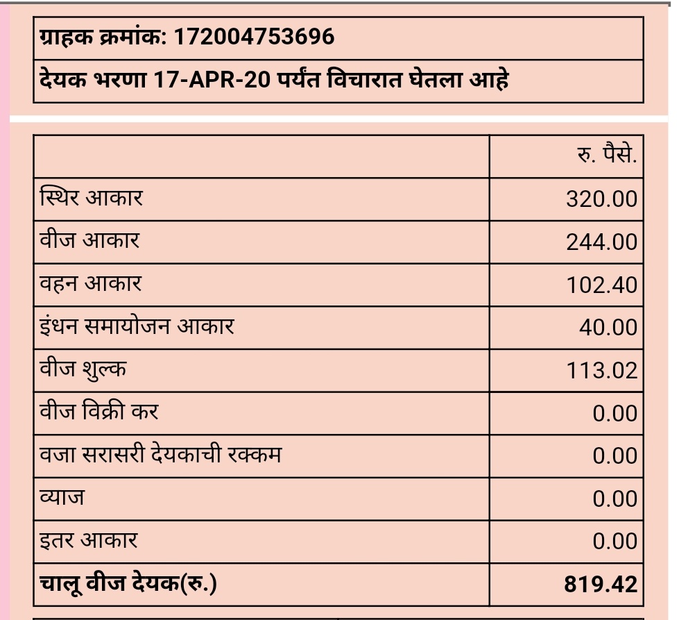 niy1610's tweet photo. @MSEDCL @CMDMSEDCL 
Something is definitely here too!Since we started living in this rented apartment, the bill never exceeded 900rs/month and now this month its suddenly 5100?? 
No updates on the consumer complaints as well. https://t.co/P6KkdN7M5P
