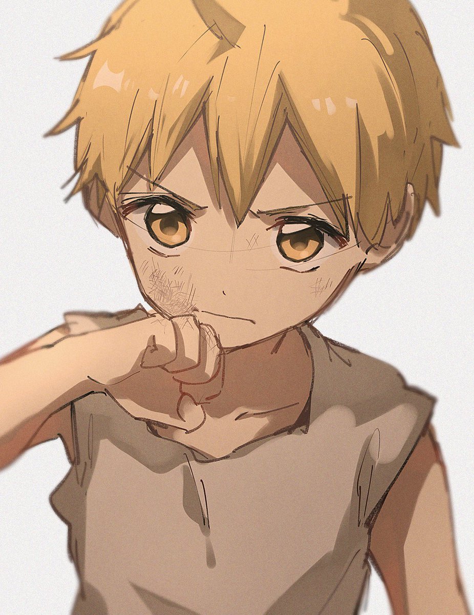 1boy male focus blonde hair solo male child yellow eyes looking at viewer  illustration images