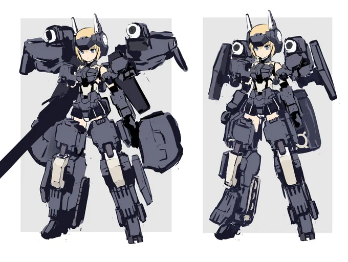リタ専用ギアをそのまま付ける方向(←)から、パーツをアレンジして轟雷専用化(→)という形で検討。 「轟雷の戦い方に合わせる」「陸戦仕様に改修」を念頭に。
#アリスギア #FAガール 