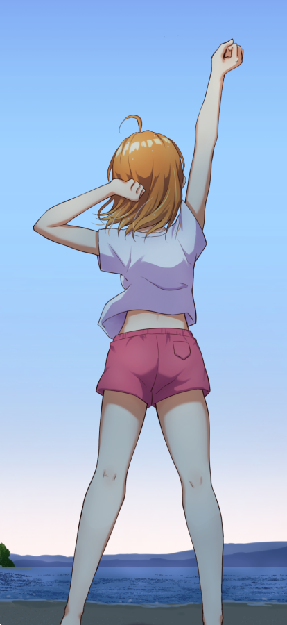高海千歌 「イラスト集に収録予定の千歌ちゃんサンプルその2
こっちは背景メインです～ 」|QY@僕ラブ「結女07」のイラスト
