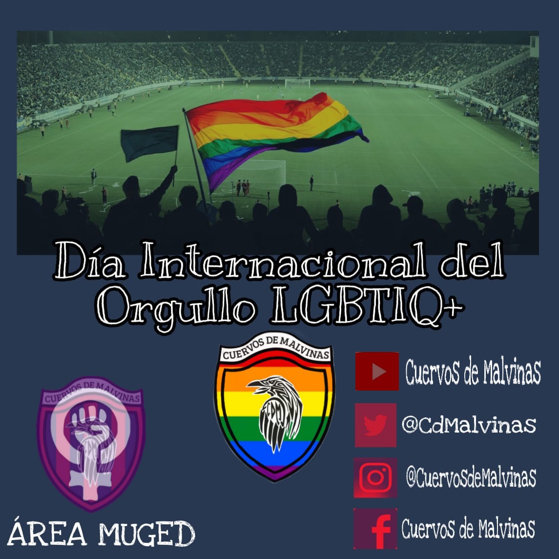 CdMalvinas's tweet photo. Hoy 28 de junio  es el día Internacional del Orgullo LGBTIQ+, se conmemoran los disturbios de Stanewall (New York) en 1969, los cuales marcaron el inicio del movimiento de Liberación.
❤️🧡💛💚💙💜

#lgbtq 
#loveislove 
#pride 
#muged 
#CDM
@PeniasCASLA https://t.co/XqxD9lHjog