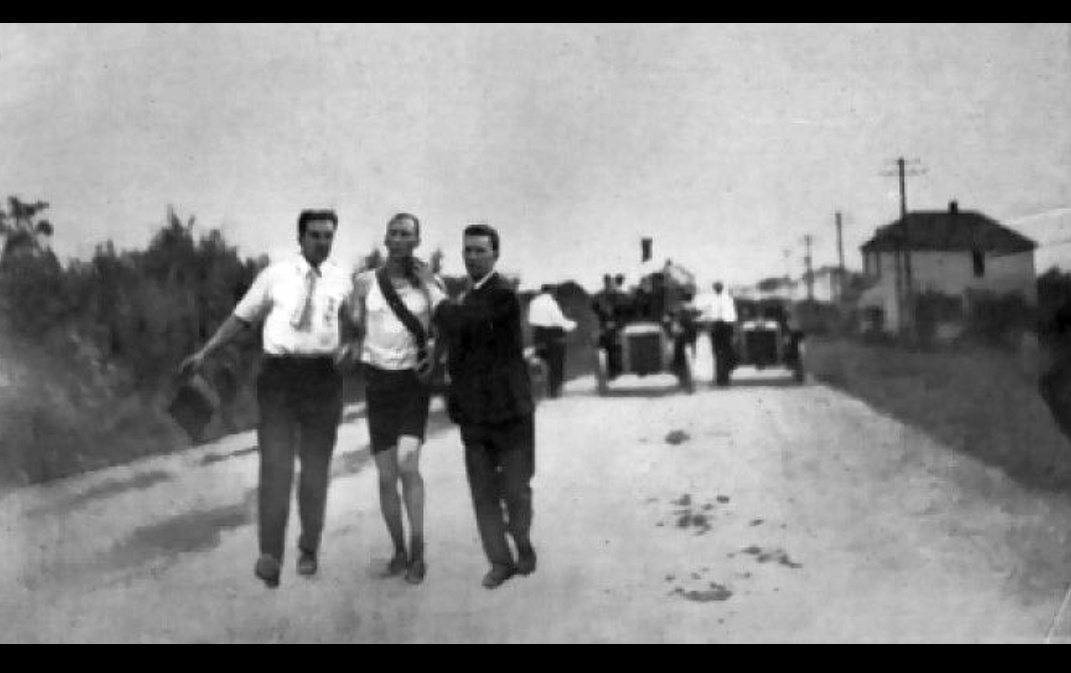 By the way, this is how the first ever Gold medallist in Olympics Marathon finished the race.