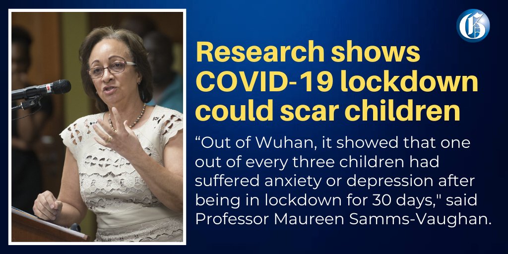 JamaicaGleaner's tweet photo. Child development specialist Professor Maureen Samms-Vaughan is warning that children will need special attention in the coming months. Read more: https://t.co/Xp8ah1NoB9 #GLNRToday https://t.co/8CkevHqYIV