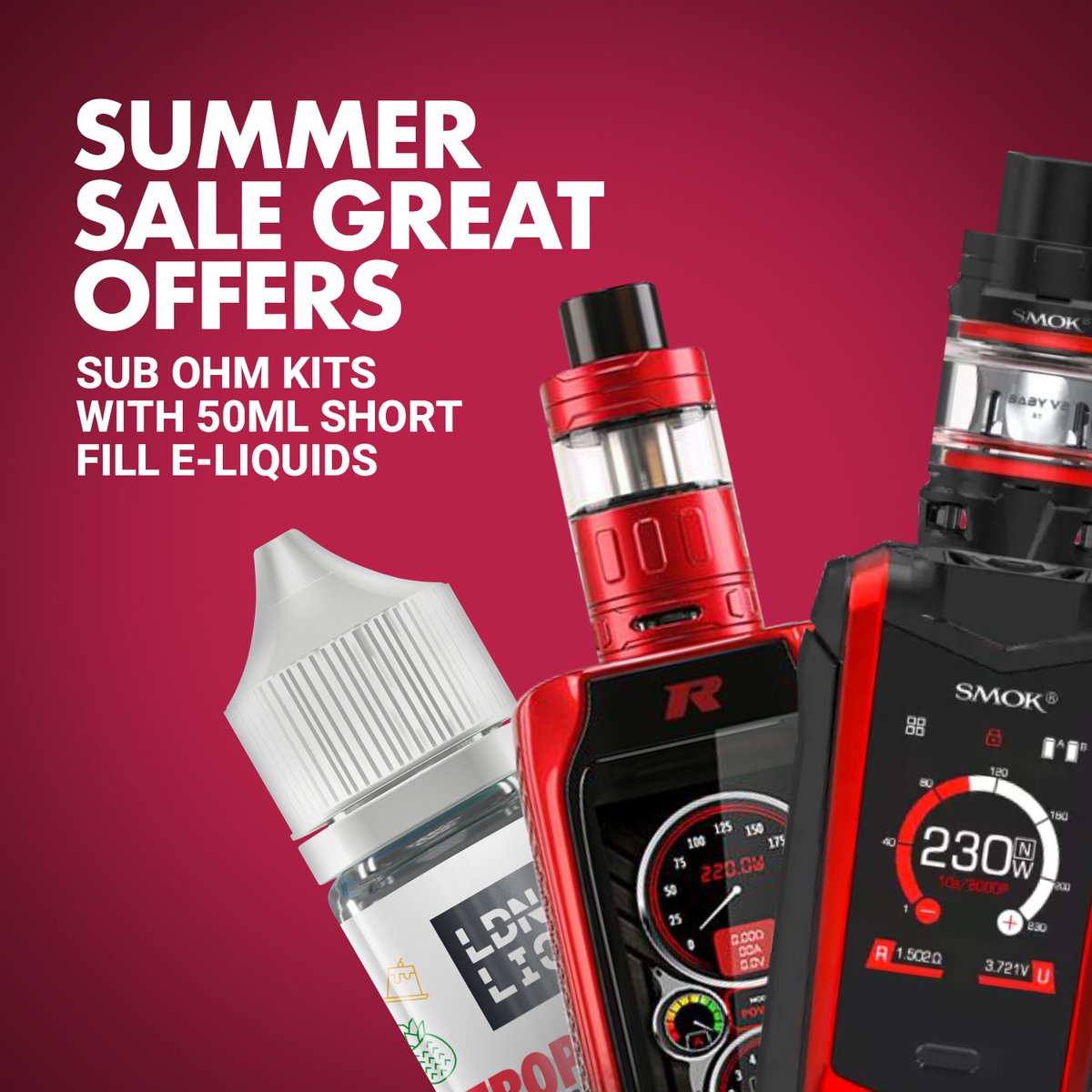 UKECIGSTORE's tweet photo. Upgrade to the latest Sub ohm kits now while our Summer sales are still live! Check it out at https://t.co/vqYm68mJkn - Ending soon!
#summersale #vapedeals #vapersworldwide #vapesale #vapebundle #subohm #eliquids #pods #mods #eliquids #vapersunite #vapingsaveslives https://t.co/AOKIn4YHSC