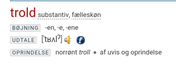 myldretid's tweet photo. Norsklæreren i meg hater at det heter en trold på dansk. En. EN? https://t.co/kqvEM9T2o0