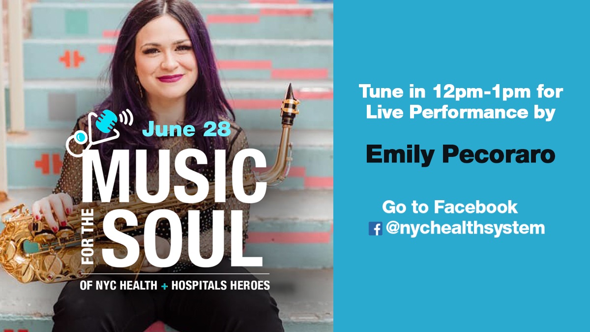 NYC Mayor's Office of Media & Entertainment (@madeinny) on Twitter photo Watch our "Music for the Soul" series live at 12pm: <a href="/empecmusic/">Emily Pecoraro</a> performs for <a href="/NYCHealthSystem/">NYC Health + Hospitals</a> healthcare workers & patients. facebook.com/NYCHealthSystem Watch our "Music for the Soul" series live at 12pm: <a href="/empecmusic/">Emily Pecoraro</a> performs for <a href="/NYCHealthSystem/">NYC Health + Hospitals</a> healthcare workers & patients. facebook.com/NYCHealthSystem