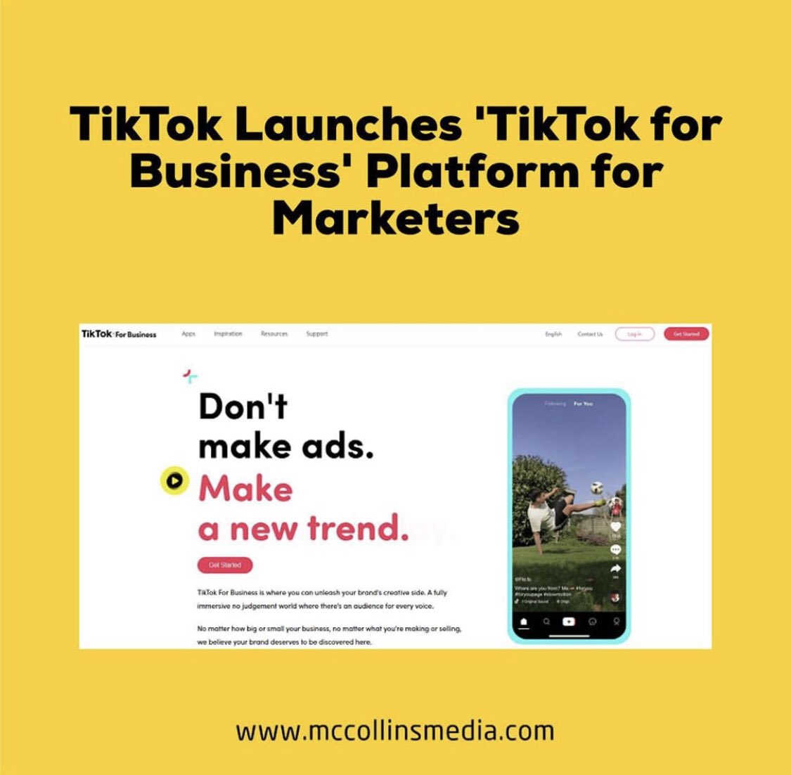 Finally! TikTok Launches 'TikTok for Business' Platform for Marketers ! Tag brands who are doing a great job at TikTok!