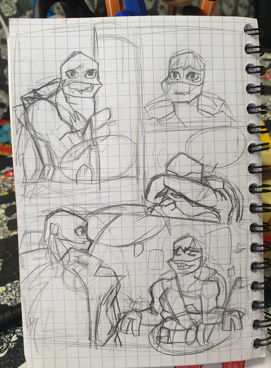 Spooky_Alexx's tweet photo. #ROTTMNTPrideWeek Day 5/ coming out 
At the beginning I wanted to make a little comic, but I want to make it clean but I don't have my pc. :(
So here is just a page of my storyboard and a little drawing of leo seen that the comics is talking about him.
I hope you enjoy it! 🤗 https://t.co/SAfMDxSIEA