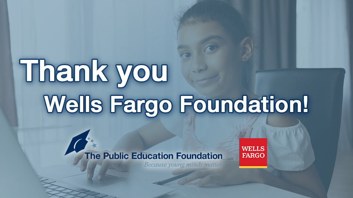 ThePEFtoday's tweet photo. In times like these, it’s important we stick together as a community. Thank you Wells Fargo Foundation for your continued support of The Public Education Foundation. #PullingTogetherMatters @WellsFargo https://t.co/qurHpZlJYL