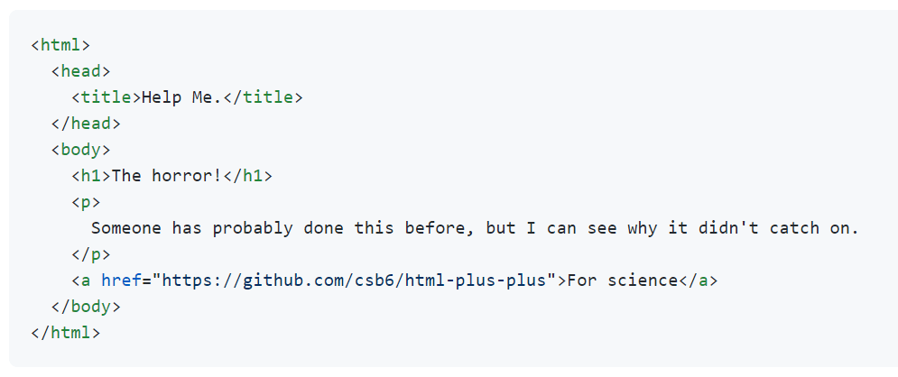 Reputeless's tweet image. HTML 風 (?) の C++ コードで HTML が出力できる C++ ライブラリ「HTML++」だって。
github.com/csb6/html-plus…