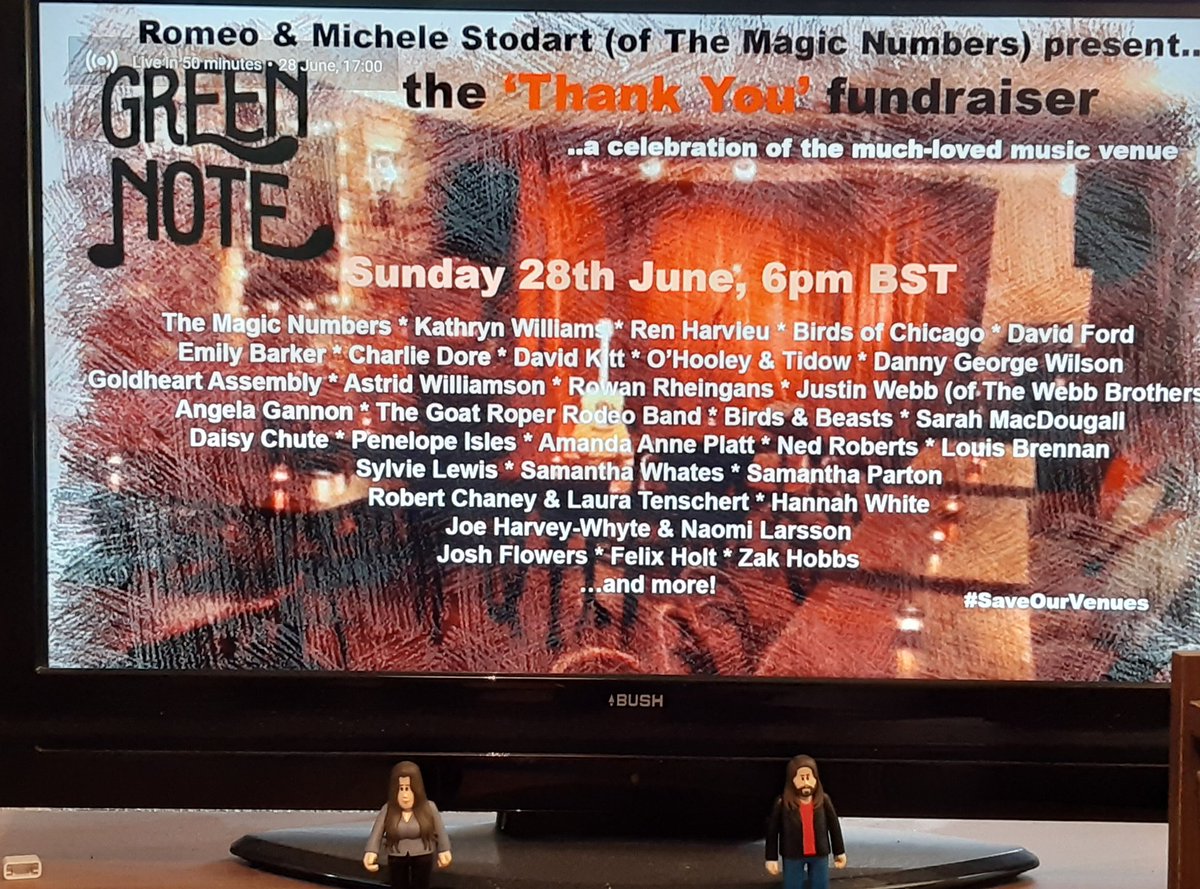 DaveDogFacedBoy's tweet image. Less than an hour until @MicheleStodart &amp;amp; Romeo @themagicnumbers &amp;amp; friends of @GreenNote gig - they are almost ready, are you? 

Let's  help hit their target tonight
crowdfunder.co.uk/savegreennote

 #SaveGreenNote #SaveOurVenues

youtu.be/Ip0PHuhvpJo