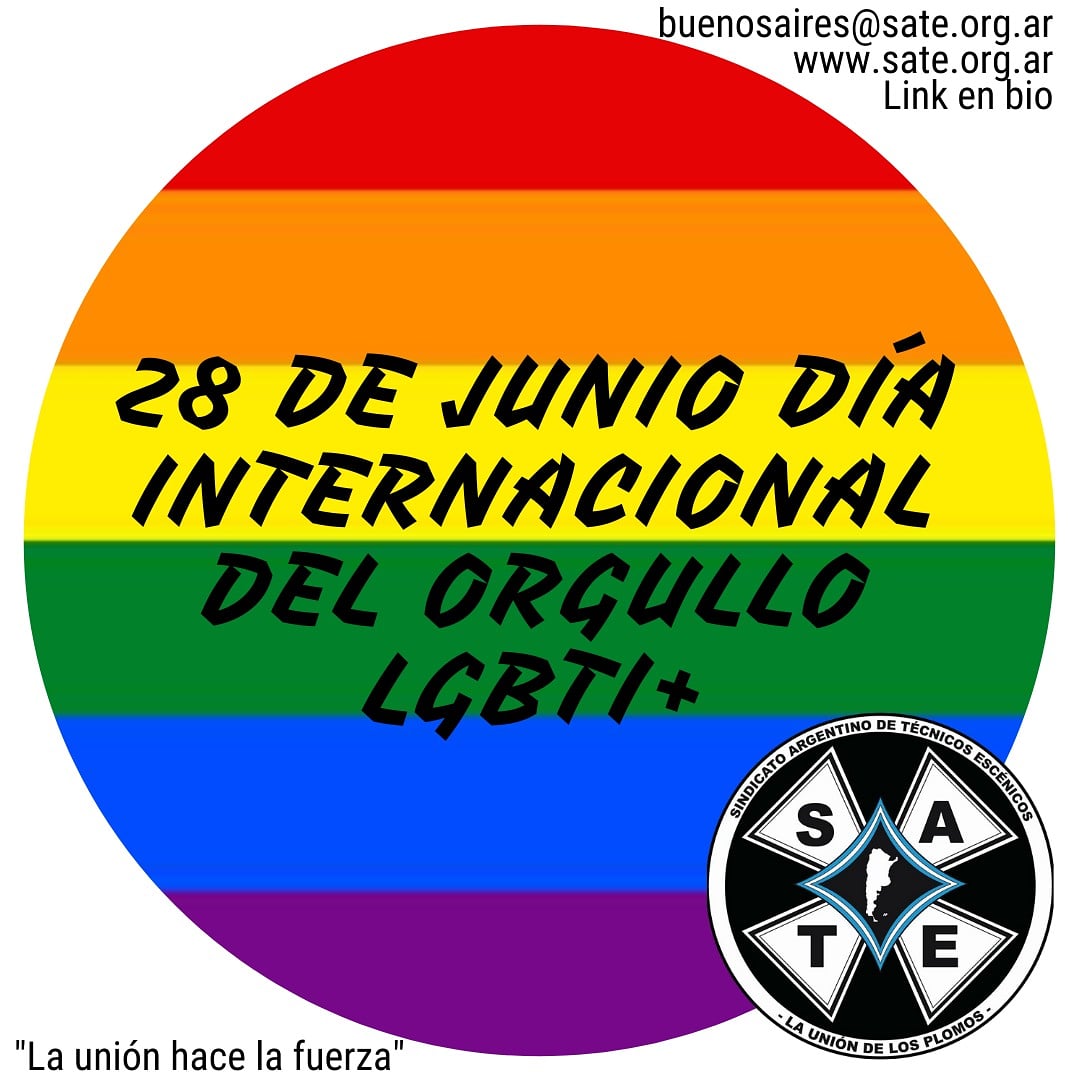 AmbaSate's tweet photo. 28 de Junio, día internacional del orgullo LGBTI+. Orgullo y respeto.❤️🧡💛💚💙💜🏳️‍🌈.
@sateargentina
#lgbtiqi #LGBT #PrideMonth #Pride  #Sound #audiovisuales #Audio #VIDEO #rigger #sate #lightning #stage #estudiosdegrabacion #Studio #vj #sindicato #Orgullo2020 https://t.co/PXDplMzks3