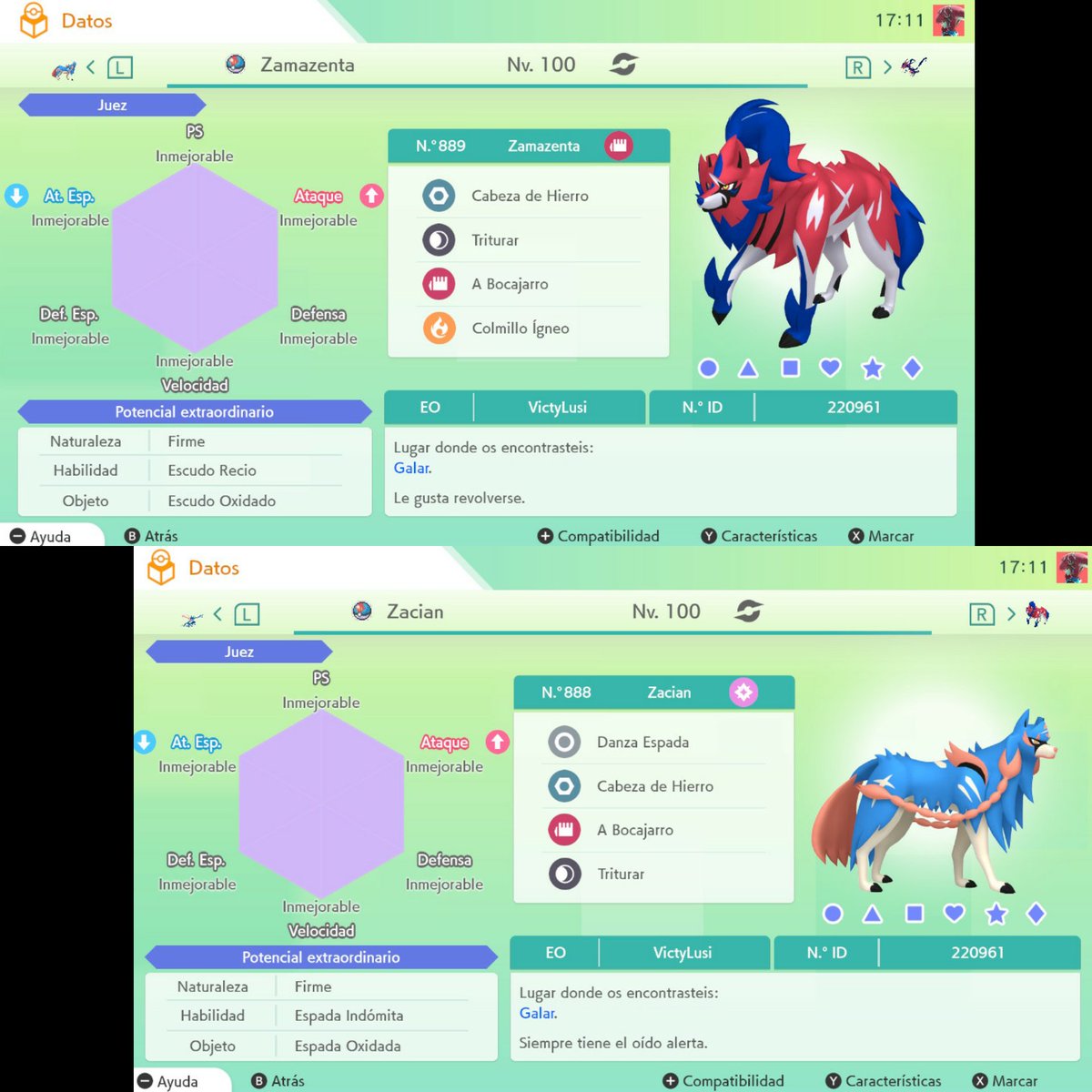 VictyLusi494's tweet image. ✨Sorteo de Legendarios Galar✨

RT + Follow para participar

2 Ganadores y resultados a los 180RTs

Suerte💕