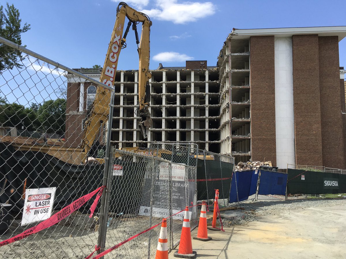 The new look of Alderman Library amidst extensive rehab last Saturday of June 2020. #UVa <a href="/UVALibrary/">University of Virginia Library</a> Lots of work yet to come! #wahoowa