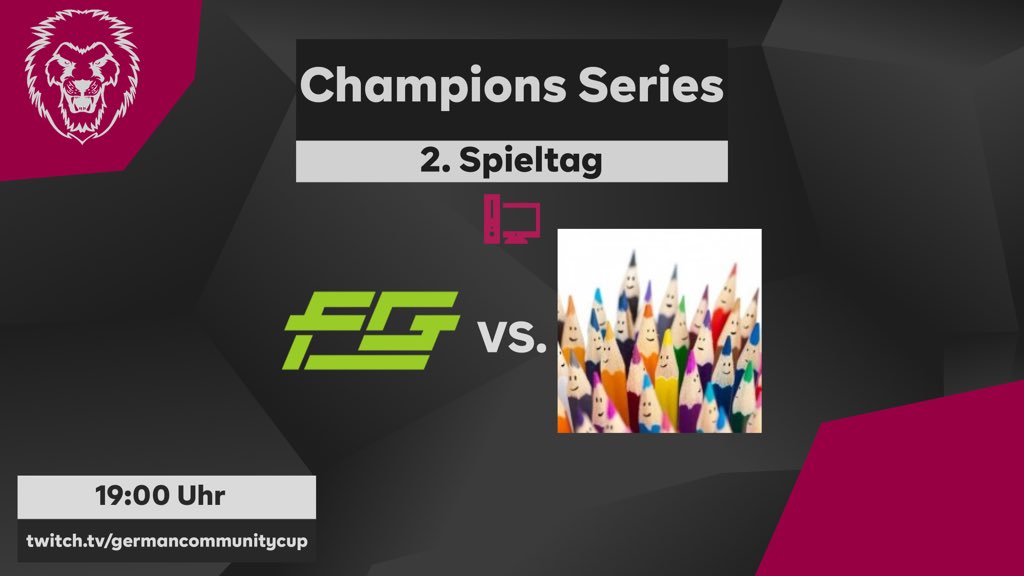 Wir starten den 2. Spieltag der
German Champions Series [PC]
mit <a href="/factgamingde/">FACT Gaming</a> vs <a href="/Bleistifte1/">Bleistifte</a>

mit @ScorpyR6 &amp; @ThorsHeroR6 live auf: twitch.tv/germancommunit…
#r6s #gcs #liga #pc #gccup