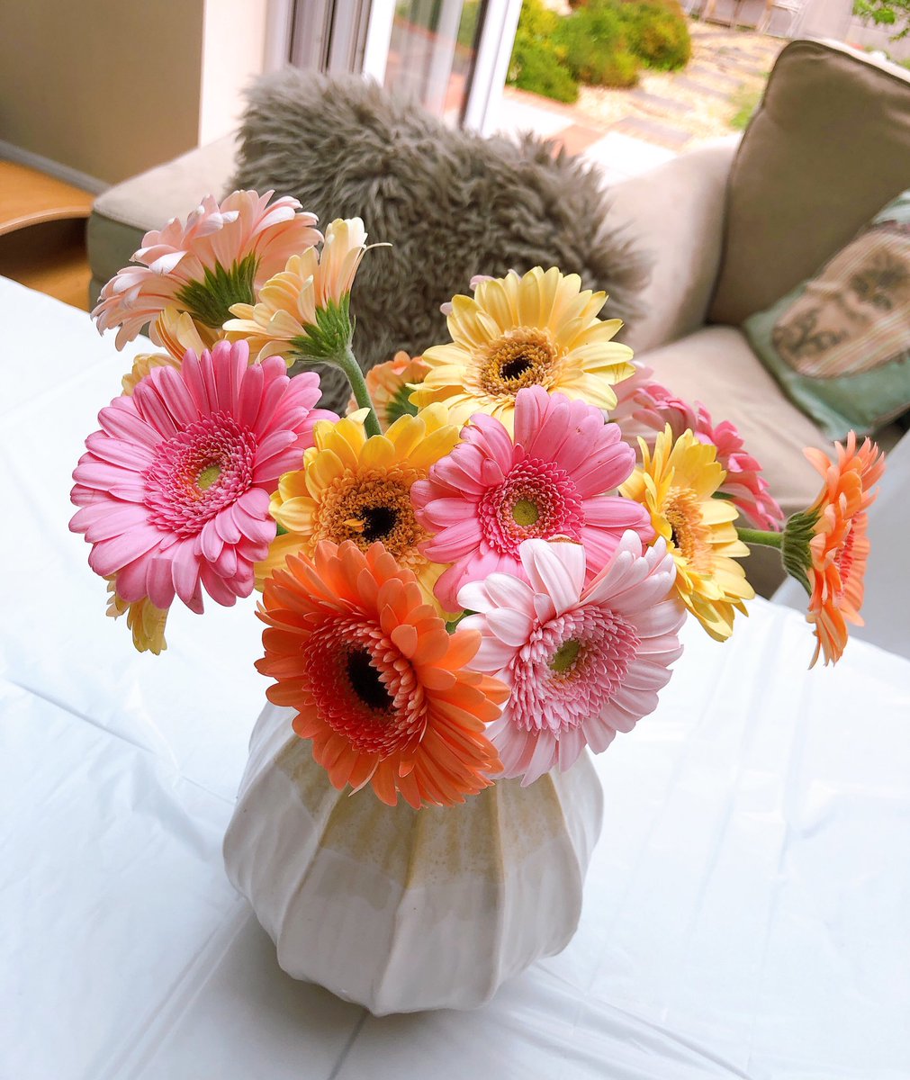 Schoko しょーこ ロンドン隅っこ暮らし 只今ロフト改装中 芍薬 Peony が枯れたので ガーベラ を飾りました ロンドンロックダウン