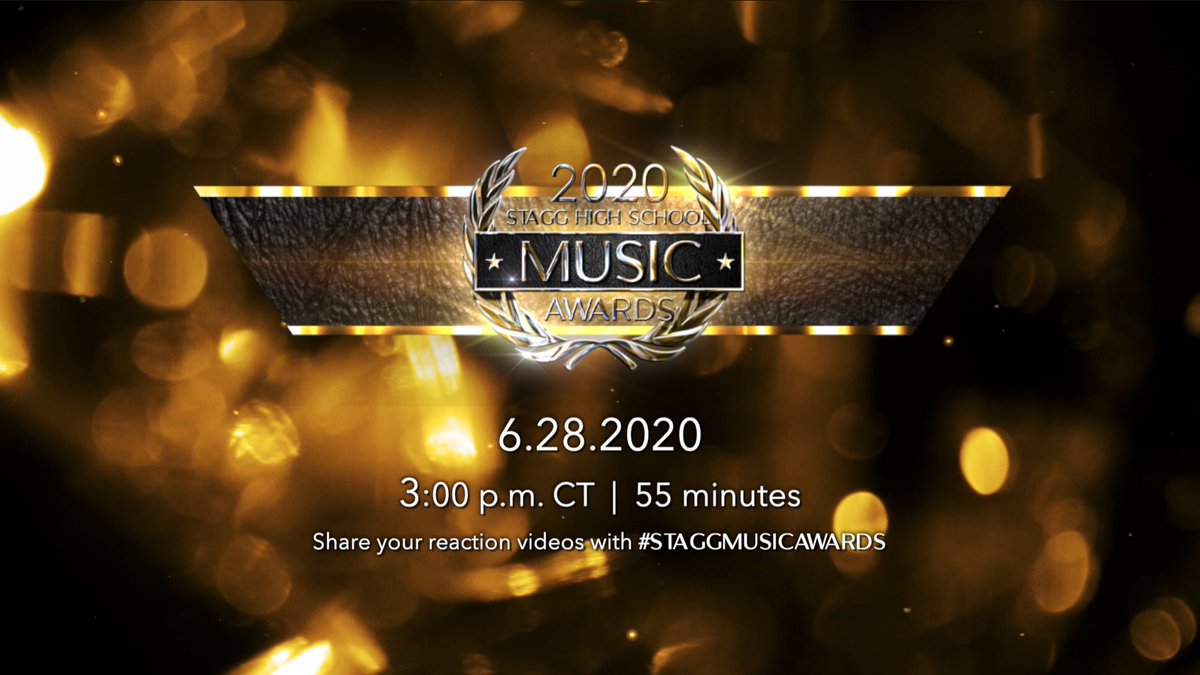 TODAY IS THE DAY! Join us for the 2020 #StaggMusicAwards! Participate in the chat, film and share your reaction video, and have fun! Tag a friend or family member who should come watch at 3pm! 🏆🎖

youtu.be/3k5Rb1Wp4WM