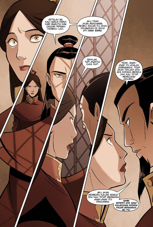 Deal-dealan itu Ursa bikin ramuan buat ngeracuni bokap gue mumpung abang gue, Iroh, masih dalam pertempuran dan mentalnya kepukul karena anaknya mati saat melawan negara bumi.. dan gue jangan bunuh Zuko, tapi Zuko ga boleh ikut emaknya tuk balik ke kampung halamannya Hira'a