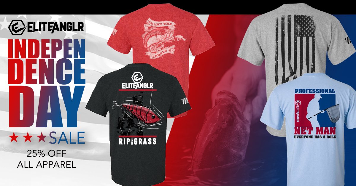 EliteAnglr's tweet photo. We are celebrating Independence Day with a 25% off sale. Check out our gear at https://t.co/bDm2Uk71cC https://t.co/Qkv8P8eGuH