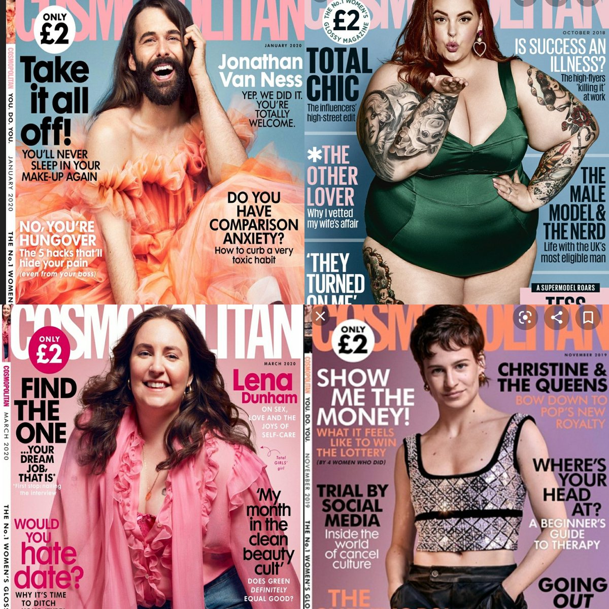 Cosmopolitan magazine covers 2000 vs 2020