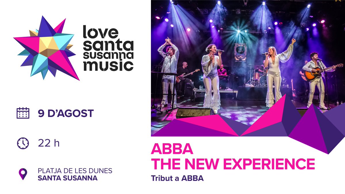 🎶 Al Love Santa Music ens hem posat molt nostàlgics i us volem recordar les melodies que tots tenim al cap. ABBA The new experience és un dels grups convidats.⠀
⠀
👉 Mireu tota la programació a lovesantamusic.com

#lovesantamusic #SantaSusanna⠀
