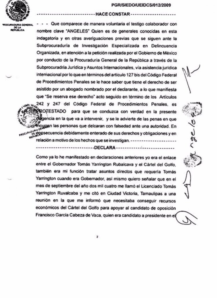According to testimony from Antonio Peña Argüelles, AKA Angeles, a former money launderer for Los Zetas and protected witness in a US federal case, CDV has been compromised by organized crime since at least 2006 when he accepted $500,000 for his mayoral campaign.