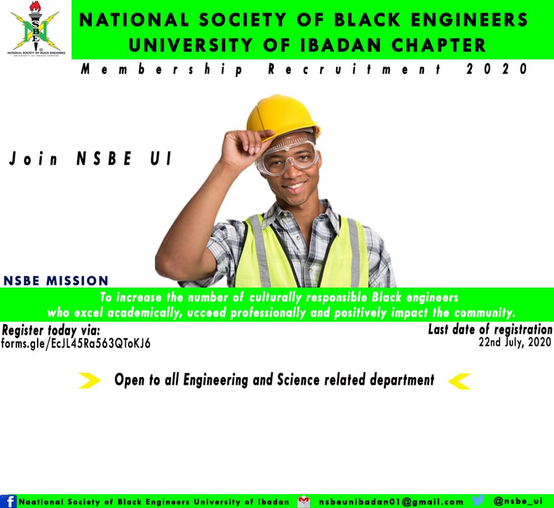 nsbe_ui's tweet photo. *National Society of Black Engineers, University of Ibadan*
👷🏿‍♂️👷🏿‍♂️👷🏿‍♂️👷🏿‍♂️👷🏿‍♂️👷🏿‍♂️👷🏿‍♂️👷🏿‍♂️👷🏿‍♂️👷🏿‍♂️
NSBE UI IS RECRUITING❗❗❗ ❗

Open to all Engineering and science related department

*Join the train today by filling our application form via:* https://t.co/wEwex8bCr8 https://t.co/zujZkw0kLT