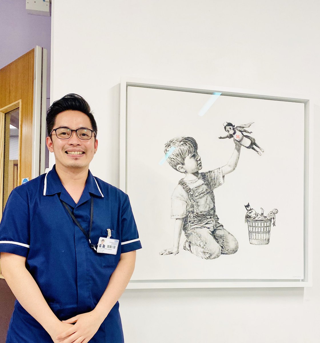 Not all departures are bad and sad. Once this artwork leaves its post, it is a sign that we are moving forward to a better future from this pandemic. Nobody knows when. But we know it will. #banksy #nhs #nhsheroes