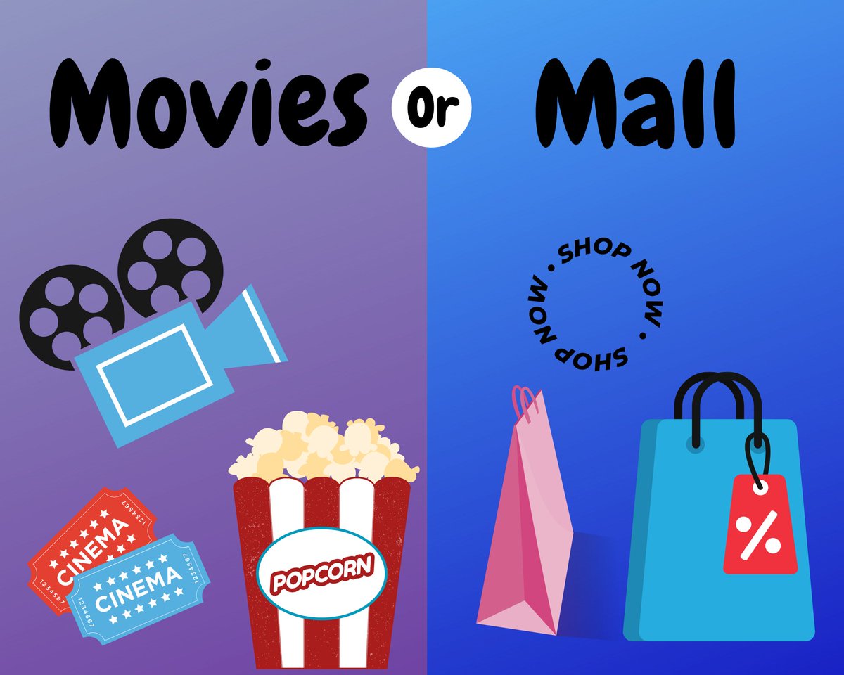CapstoneUtah's tweet image. Which are you most excited for after quarantine? Comment below: Movies or the Mall?