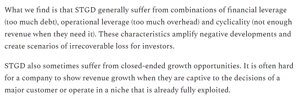 The first post also covers Stocks That Go Down (STGD) which are some charateristics I've used for finding shorts and managing risk / sizing in the long book (avoid or limit the total size of bets that have these characteristics if you must be long them)