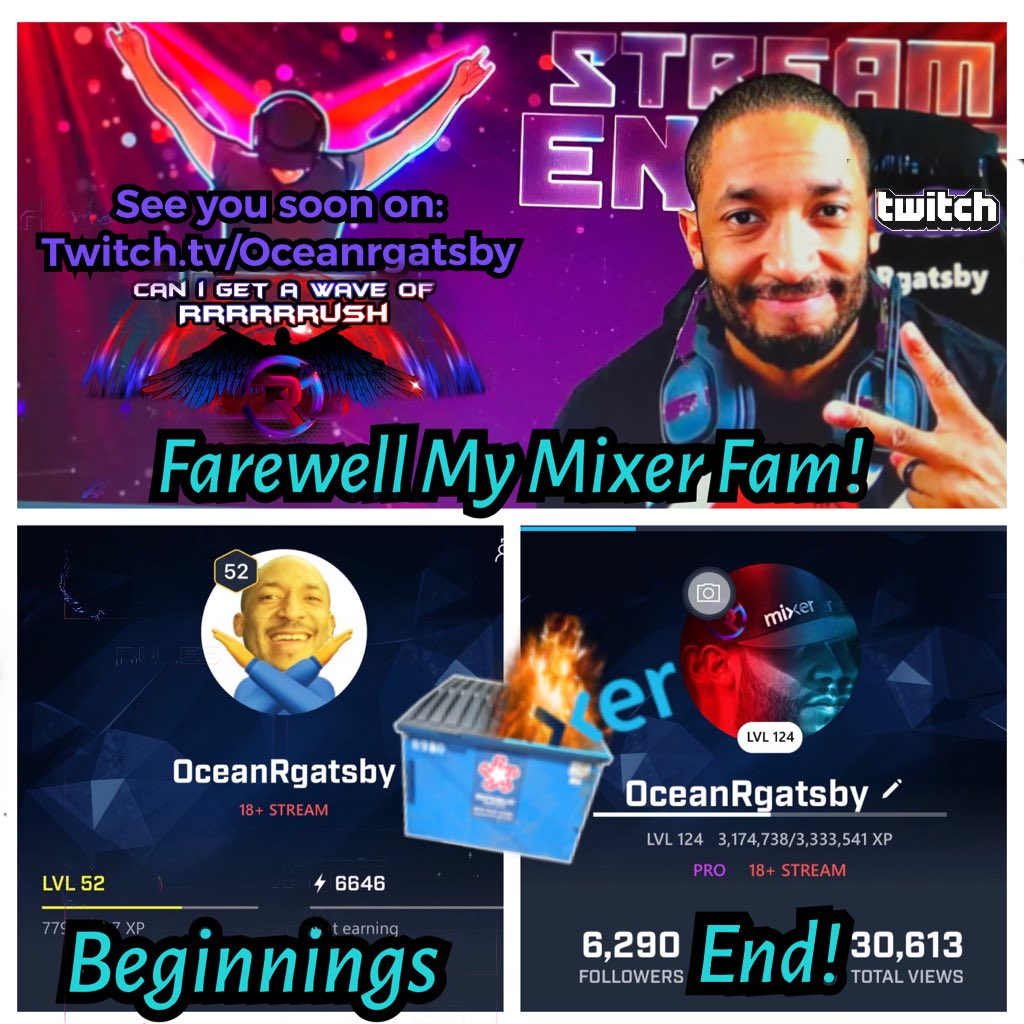 oceanrgatsby's tweet photo. I am finally saying a quick goodbye in about 30min live on Mixer, no bot! I thank you with all my heart &amp; Soul for believing in me &amp; allowing me to dream again! See you on twitch next week! Link in bio! #1v1yourself #thewaveofhype @watchmixer @xbox @twitch #twixer https://t.co/yHdCa6zqpw