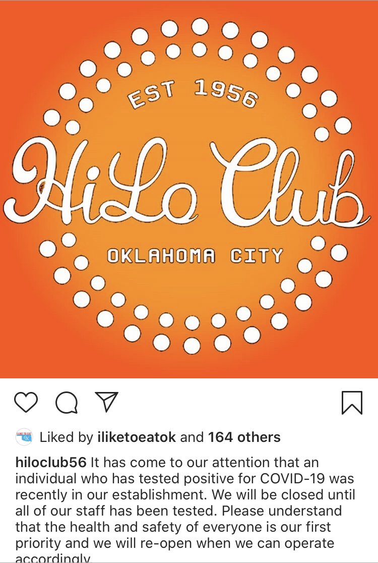 HiLo Club closed down earlier this week after someone at the club tested positive for COVID-19. No word on when they will reopen. “The health and safety of everyone is our first priority and we will re-open when we can operate accordingly.”