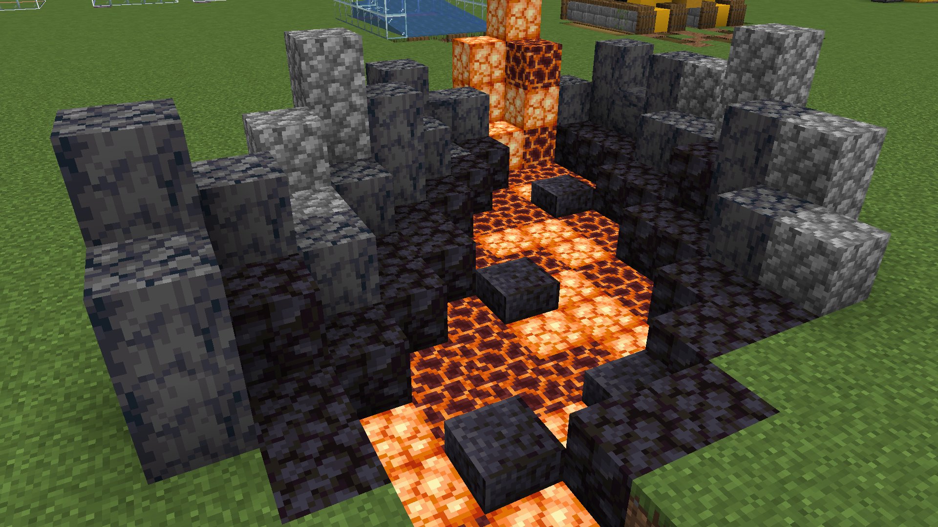 Pixlriffs Shroomlights Mix Well With Magma Blocks As A Fill In For Lava Flows When You Don T Want To Use Lava