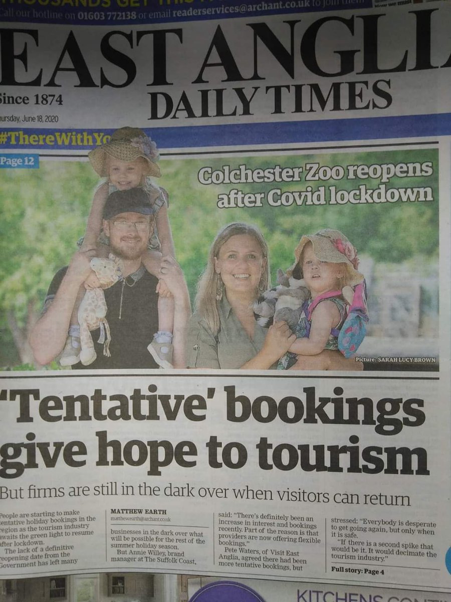 EmilyHewes's tweet photo. #thiscallsforlove 
I will always remember lockdown from when we were some of the first people to go support our local zoo and we made it the front page of a newspaper 😂❤❤
@GaryBarlow https://t.co/bIz8RhtM12