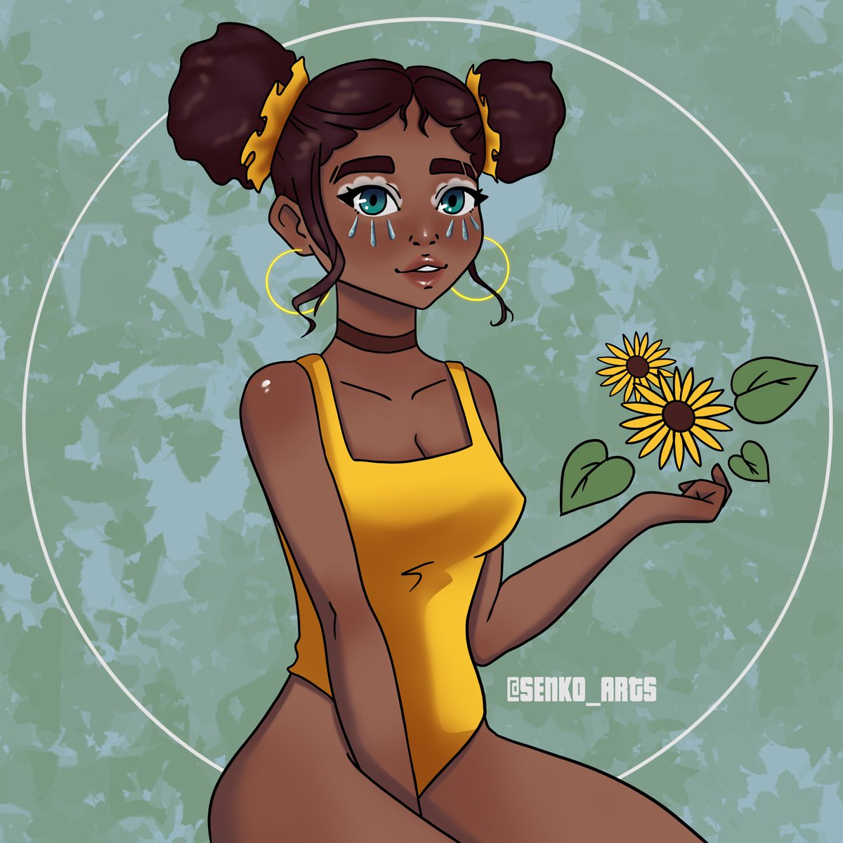 Senko_Arts's tweet photo. First #drawthisinyourstyle in a while, I chose to draw yukochi’s character as I was feeling summery, she was very fun to draw ☀️🥰 #blm #dtiys #aesthetic https://t.co/8791Rsoe3Y