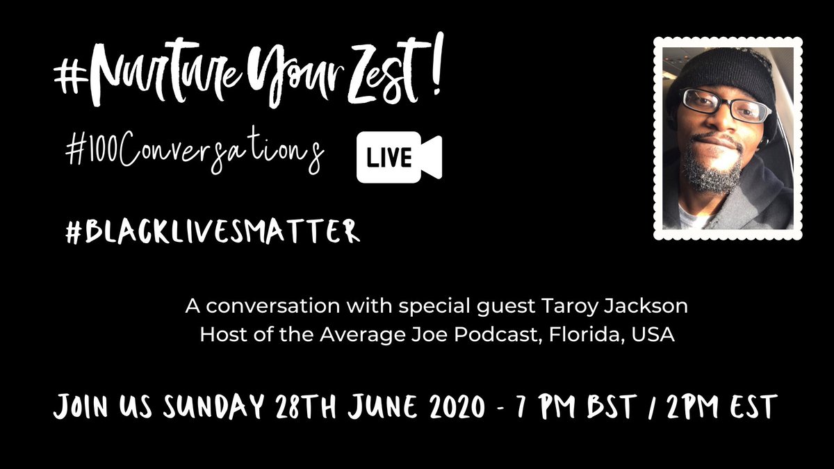 Today <a href="/ASHie_tales/">Ashleigh King</a> is chatting on Facebook LIVE with Florida-based Taroy Jackson @toajpodcast host of the Average Joe Podcast 

Watch live with us at 7pm BST / 2pm EST at Facebook.com/NurtureYourZest #NurtureYourZest #Podcast #AverageJoePodcast #ThisisMINE #NewcastleuponTyne #Florida