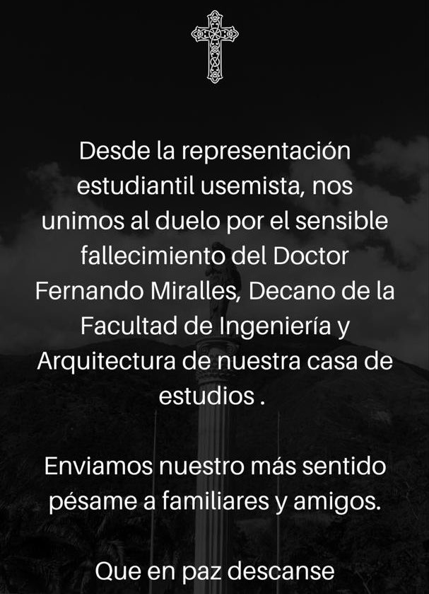 Estudiantes USM on X: Conoce a las Autoridades Académicas: Ing. Fernando  Miralles, Decano de la facultad de Ingenieria y Arquitectura.   / X