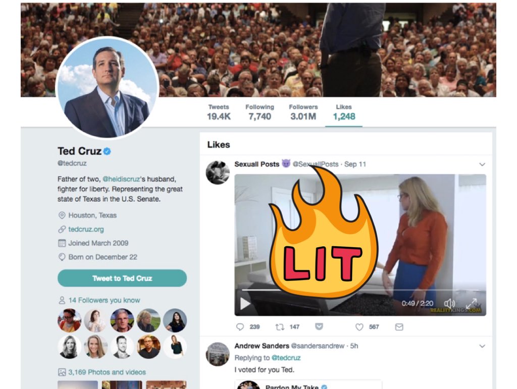 The presumptive frontrunner heading into the Republican primaries was prolific masturbator Ted Cruz. Cruz should have had everything needed to take the nomination, like the coveted Balido endorsement. Like he did with CDV, Balido wrote a glowing piece on why Cruz actually is good