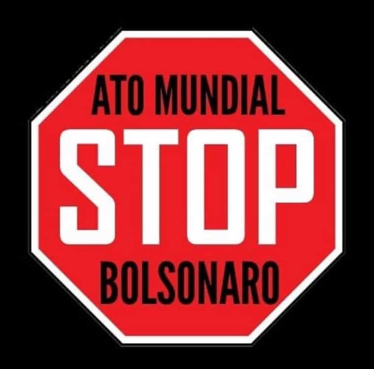 🚫 STOP BOLSONARO MUNDIAL 🚫 

Hoje mais de 20 países estão mobilizados nas redes pelo #StopBolsonaroMundial. Ato virtual para denunciar o presidente genocida e fascista. São mais de 55 mil mortos por COVID-19 e milhares de pessoas passando fome. Basta!