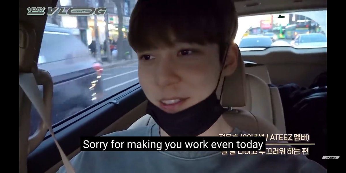 Apparently the manager was on his day off, but he was willing to take Yunho to his family's house. @ATEEZofficial  #ATEEZ  