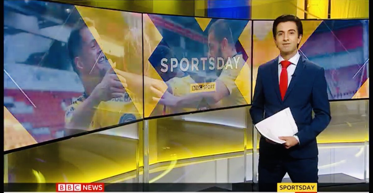 Goals and reaction as @Arsenal & @ChelseaFC reach the #FACup semis, #NEWMCI latest + the draw, Dan Evans wins #BattleoftheBrits, Pakistan arrive + @StuartBroad8, & Champions #LFC to get a guard of honour at City...

Finally. A jam packed Sunday Sportsday on @BBCNews from 1945!
