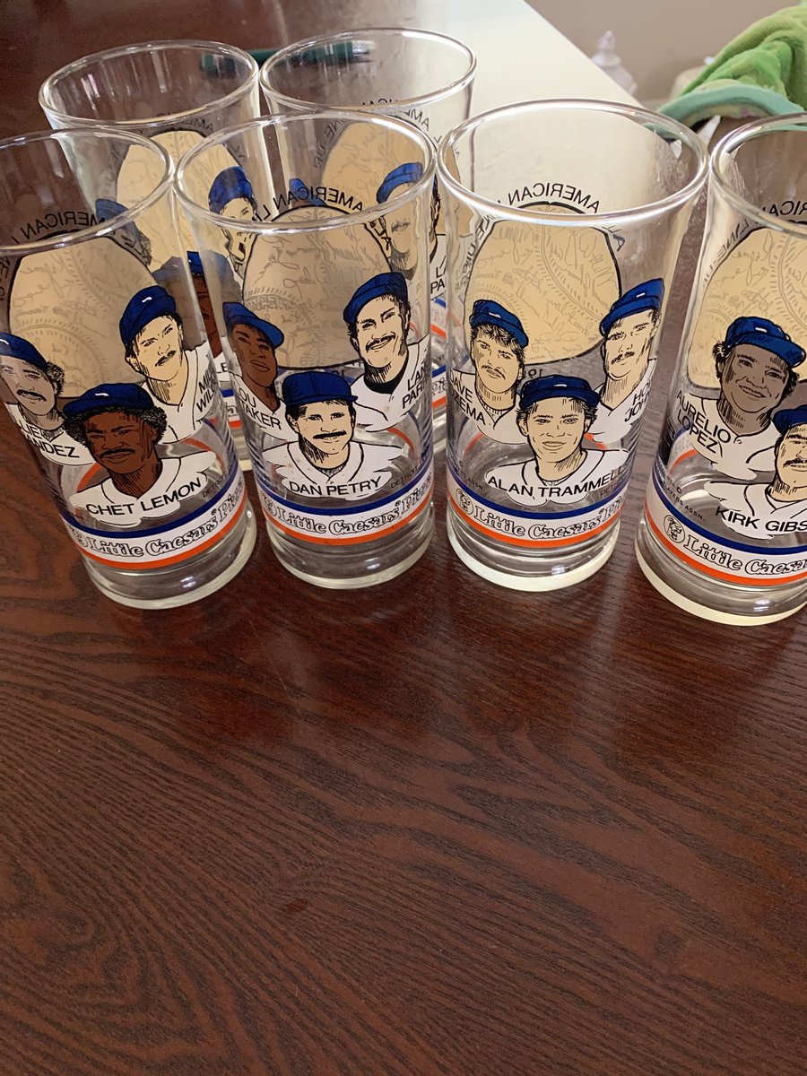 1984 Detroit Tigers World Series Glass Set. I remember it well for the ❤️of Baseball,&amp; All Sports. Ty