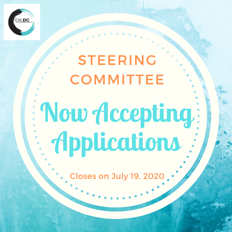 emergingartsdc's tweet photo. We’re in search of new steering committee members! Apply by July 19, 2020 ➡️ EALDC Steering Committee Member Application Form https://t.co/n9dyg2Obx4 #growyournetwork #artsnetwork #arts #dcartscene #dcnetworking #acreativedc #dcart #dcartist https://t.co/GDuCtugvWe