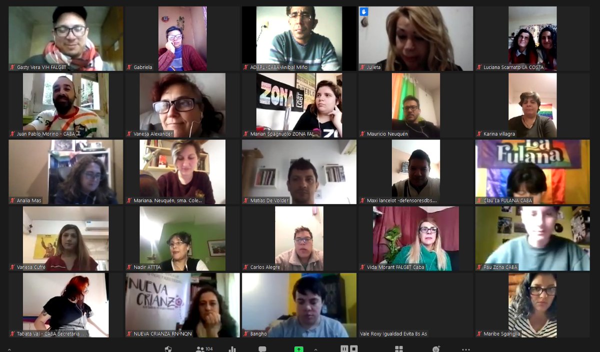 Reunión Federal 15 años de la <a href="/FALGBT/">Federación Argentina LGBT+</a>+. Ya estamos vía zoom quienes integramos las más de 150 organizaciones de la FALGBT. Todas las voces comienzan a expresar sobre sus experiencias, orgullo, lo conquistado, lo que falta. 2 horas de intercambios y  seguir regalándonos tanto amor