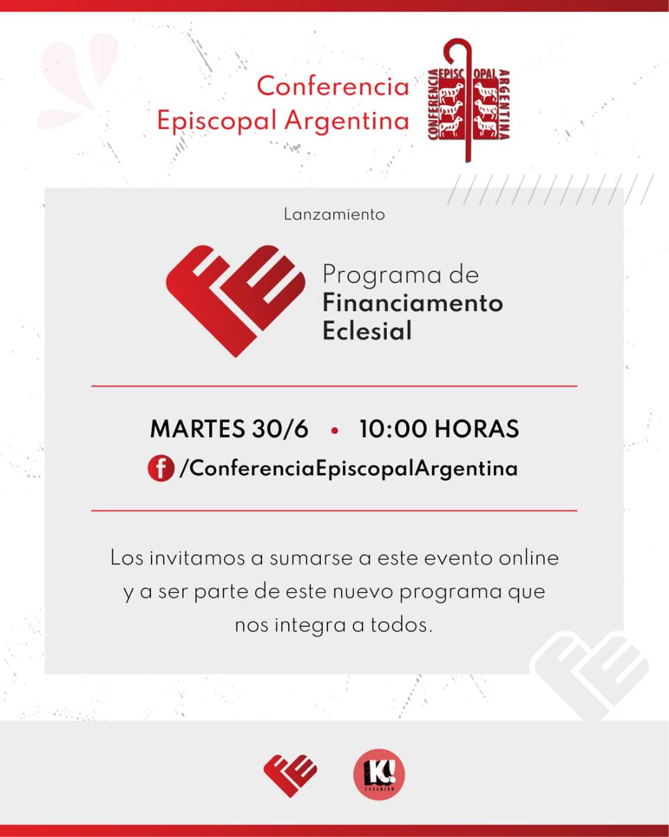 EpiscopadoArg's tweet image. El próximo martes a las 10 hs, la Comisión Episcopal para el Sostenimiento de la Acción Evangelizadora de la Iglesia, presentará el #ProgramaFe; una acción para el desarrollo de fondos y donantes que busca sumar la colaboración de todos los que valoran la tarea de la #Iglesia.