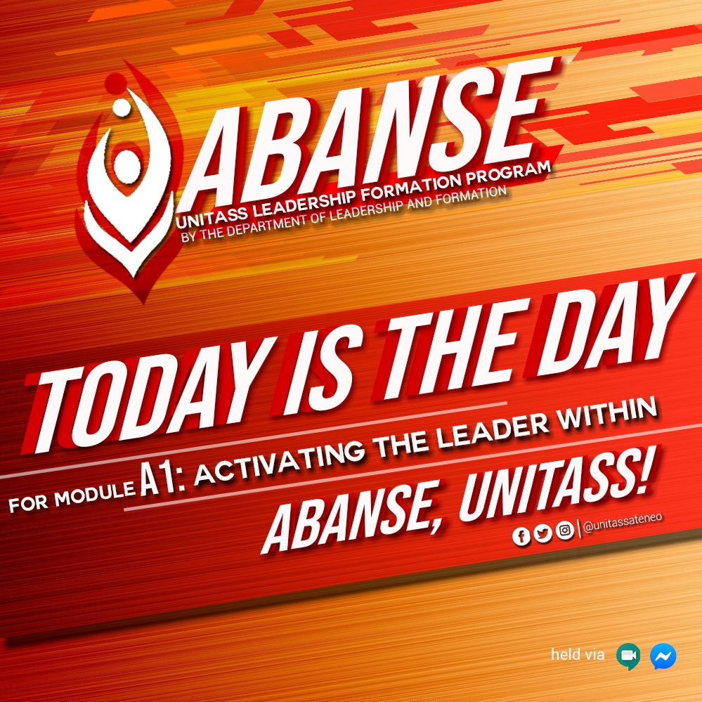 unitassateneo's tweet photo. Today is the day, Tigers! It is officially the start of the ABANSE Leadership Formation Program's Module A1: Activating the Leader Within! We are excited to have you all with us throughout this module!
#AbanseUNITASS
#XUCAS
#XavierAteneo https://t.co/Fm3BYaYv0Q