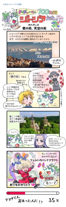 35日目
『カヘティ③ 愛の街、天空の街』
#タマダくんと行く100日間ジョージア文化の旅 