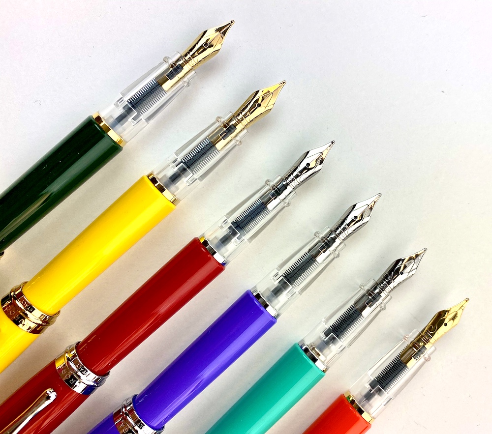 PenChalet's tweet photo. Aurora's newest release comes in 6 different colors and each fountain pen ships with a matching Aurora ink. Reserve your Aurora Ipsilon Demo Colors Fountain Pen today: https://t.co/qAMIHBgf4W #aurorafountainpen #auroraipsilon #auroraipsilondemo https://t.co/bDxmEvuOCe