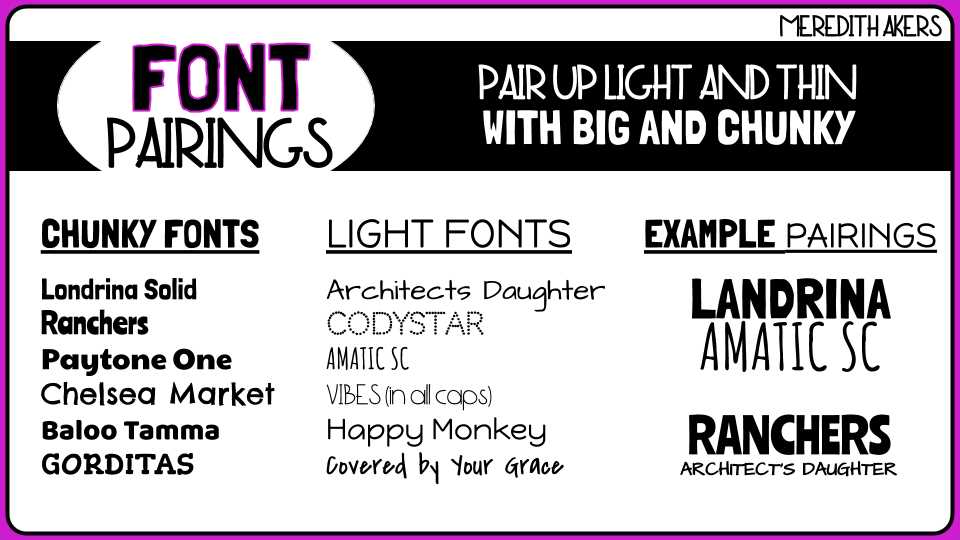 meredithakers's tweet photo. Great Google Font pairings make me happy!!! Here are some fonts and pairings I enjoy! https://t.co/MhmDMNDnPj