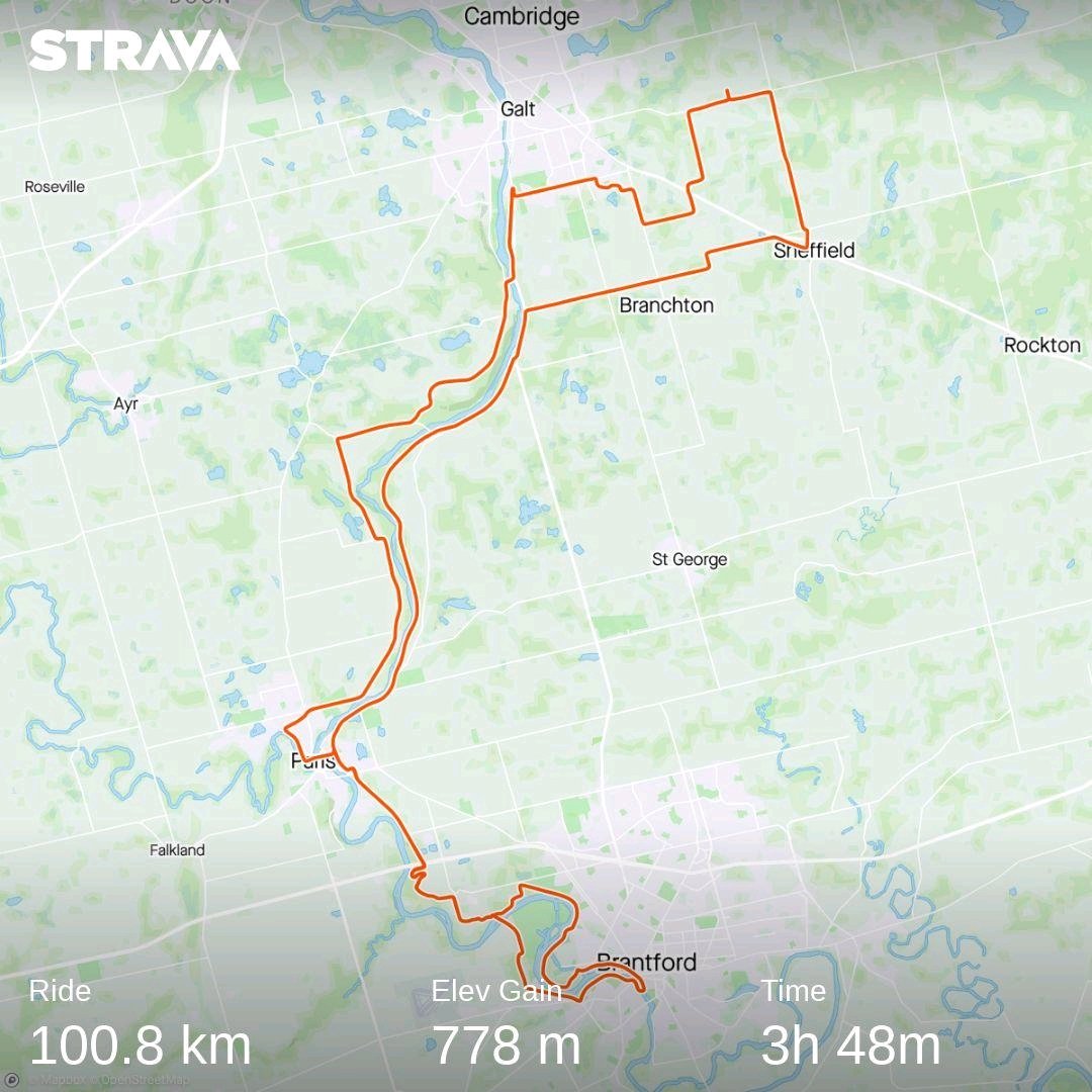 Beauty day to get off the farm and go for a bike ride.
Check out my activity on Strava: strava.app.link/HrSegS7oH7